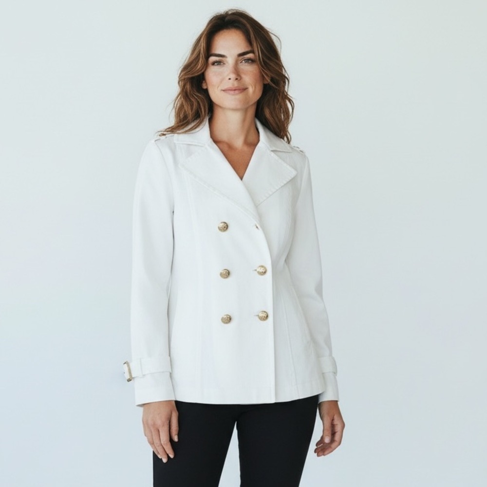 LINEA by LOUIS DELL’ OLIO ladies, off-white, long sleeve blazer, medium - Picture 2 of 16